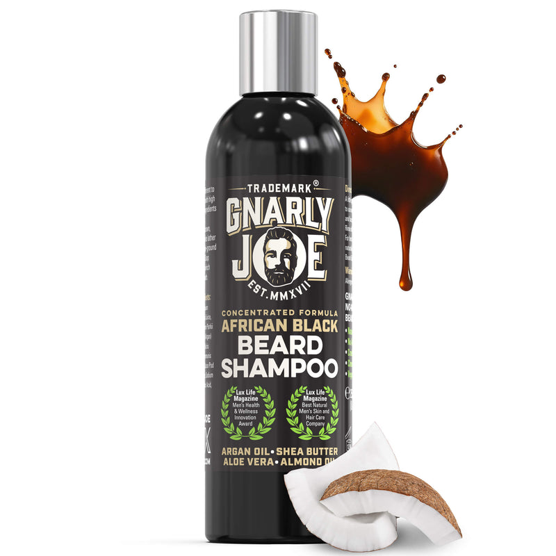 250ml Natural Beard Shampoo. African Black Soap with Argan Oil, Shea Butter, Aloe Vera and Coconut Oil.