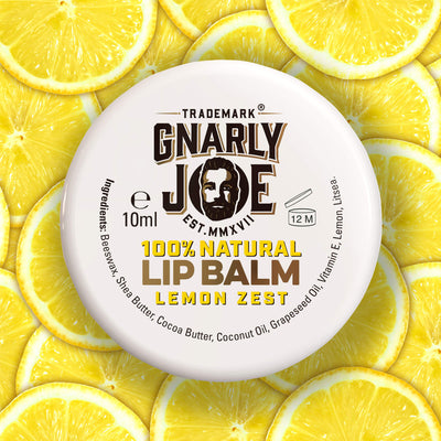 100% Natural Lemon Zest Moisturising Lip Balm, with Natural Weather Protection