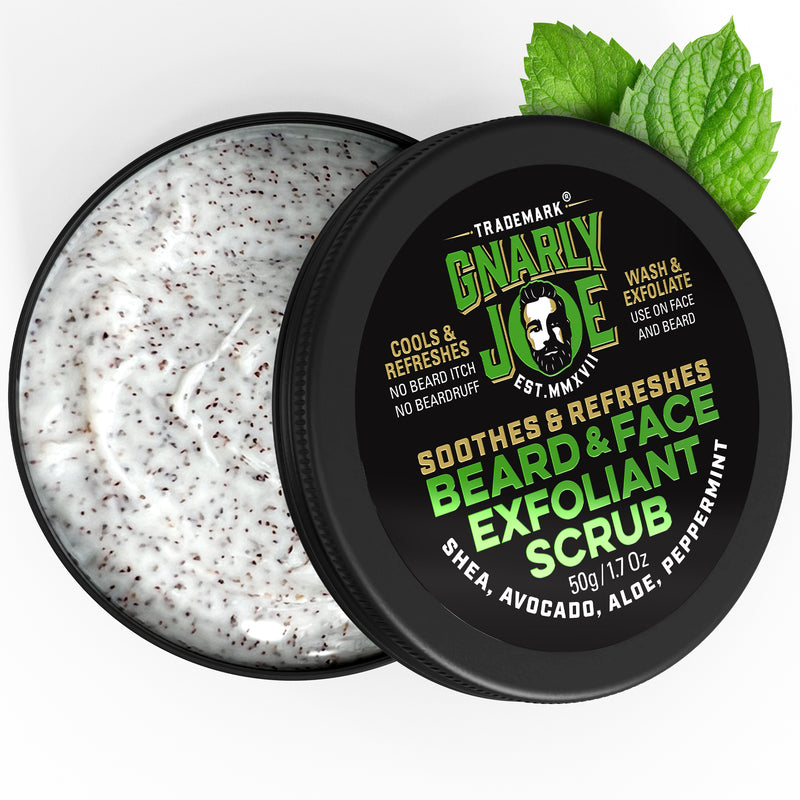 Peppermint Beard & Face Exfoliant Scrub (Beard Dandruff Treatment), 50g