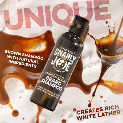 100ml Natural Beard Shampoo. African Black Soap with Argan Oil, Shea Butter, Aloe Vera and Coconut Oil.