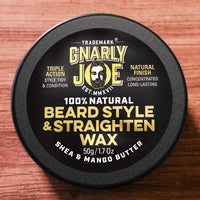 Beard Styling & Straightening Wax. 100% Natural Ingredients. Shea Nut and Mango Butter