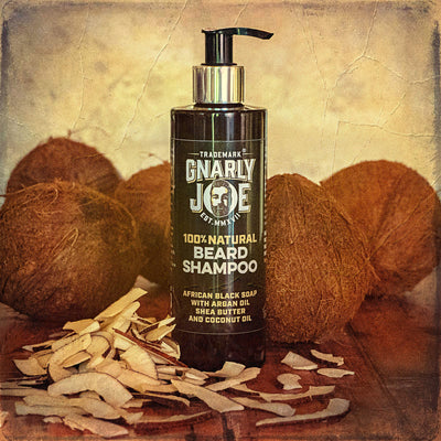 Beard Shampoo. 100% Natural Ingredients. African Black Soap with Argan Oil, Shea Butter and Coconut Oil. 250ml