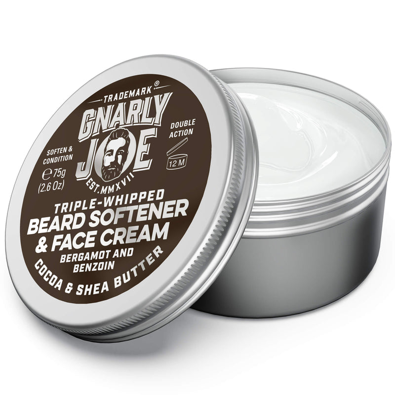 Beard Softener & Face Cream, Triple-Whipped Cocoa & Shea Butter, Bergamot & Benzoin, 75g