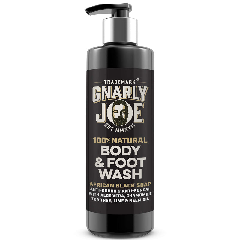 Body & Foot Wash: Natural Ingredients, Antibacterial, Anti-Odour & Anti-Fungal. African Black Soap, 250ml