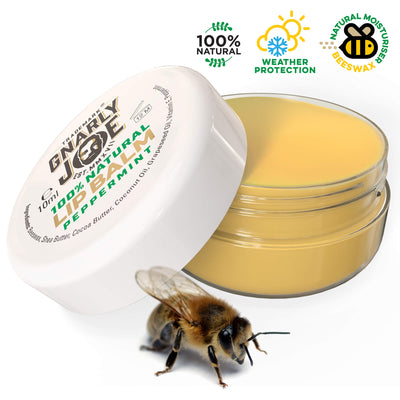 100% Natural Peppermint Moisturising Lip Balm, with Natural Weather Protection