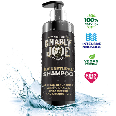 100% Natural Shampoo. African Black Soap with Argan Oil, Shea Butter and Coconut. 250ml